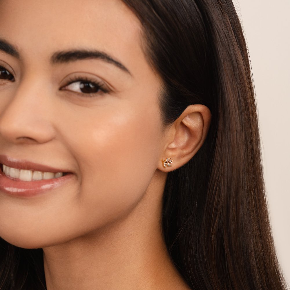 Kristallene Blatt Ohrringe