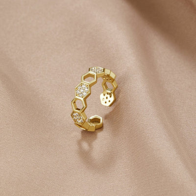 Bienen - Goldener & Kristallring