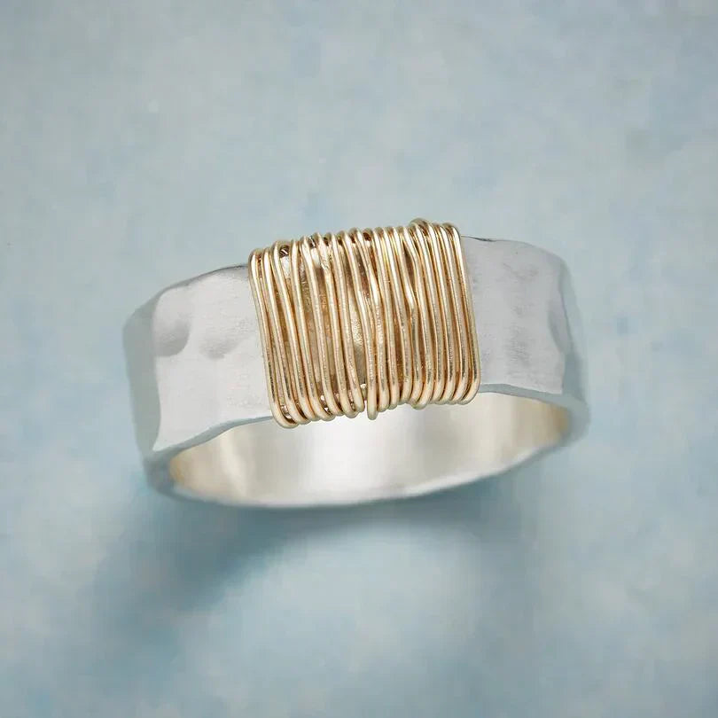 Goldener Boho Draht Ring
